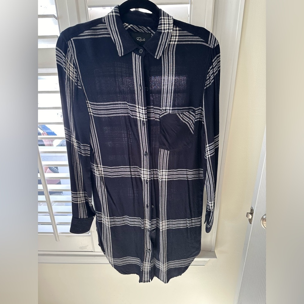 Rails button down flannel dress